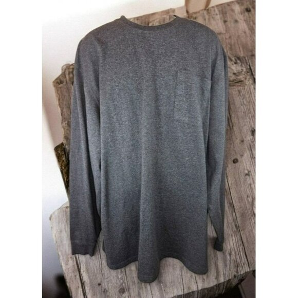 Carhartt Mens Tall Long Sleeve Tshirt XLT Gray Crewneck Work Pocket - Picture 1 of 7
